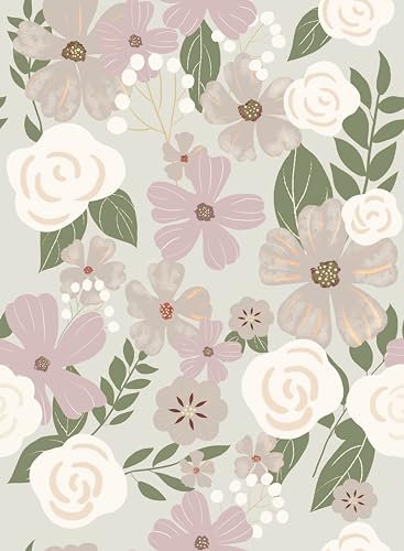 myforHD Papier Peint Auto-adhésif Fleuri Feuilles 44cmX1000cm Vintage Autocollant Amovible PVC Vinyle Film Imperméable Meuble Decoratif Salon Salle de Bain Chambre Armoire