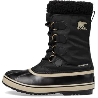 Sorel 1964 Pac Nylon WP, Stivali da Neve Impermeabili, Uomo, Black/Ancient Fossil 2024/2025, 44 EU