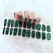 Boloshine 22 Semi Cured Gel Nail Strips, Extra Long Soft Glossy Nail Wraps, Salon-Quality French Manicure Stickers for Women (Verdant Glow)