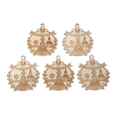 20 Pezzi Pendente Ciondolo Calice legnetti la prima comunione 5cm applicazione charms per bomboniere (RAGAZZA)