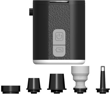 NeovaNex Portable Air Pump with Camping Light, Ultra-Mini, USB Rechargeable, for Inflatables, Air Mattresses, Pool Floats, Sleeping Pads, Swimming Rings, Storage Bags (Black)