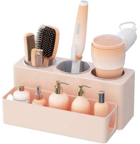 Lifewit Hair Tool Organizer, Hair Blow Dryer Holder Countertop, Removable Acrylic Hair Brush Storage Stand for Curling Iron/Hair Styling Tools/Makeup Accessories in Bathroom, Vanity, Kitchen