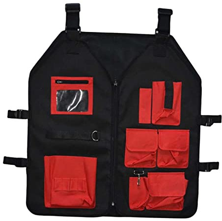 Dualoai Gilet à Outils Robuste pour Les Travailleurs de La Construction, noir