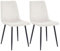 Esszimmerstühle 2er Set Creme – Samt Gepolstert mit Rautensteppung – Metallbeine Schwarz – Moderne & Bequeme Polsterstühle für Küche & Wohnzimmer