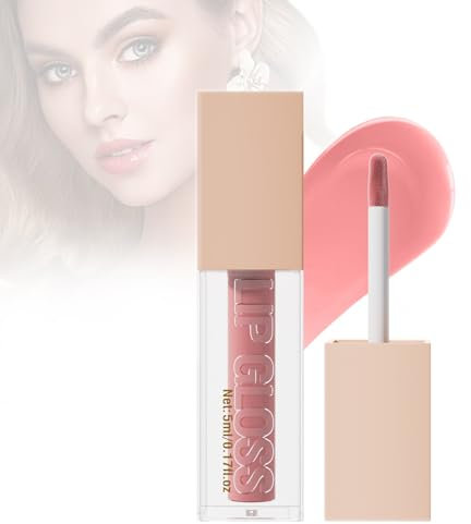 Mikabila Lipgloss Glänzend,High Shine Lipgloss,Glänzender Lipgloss für Voller Wirkende Lippen, Flüssiger Lippenstift 3D Glanz Finish Feuchtigkeit Lipgloss Durchsichtig Glitzer(06#REEF)