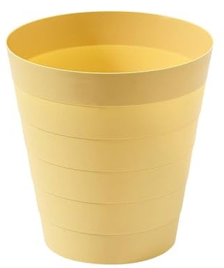 Sinoba Papelera de plástico 6105, ideal para habitación infantil, oficina, cocina, altura 25 cm, 9 l, color amarillo pastel