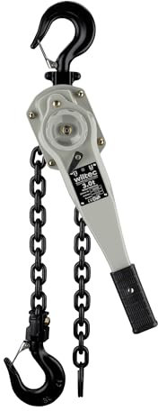 Wiltec Hebelzug 3 t x 1,5 m, kompaktes Hebezeug mit 360° Drehgriff, Kettenzug für enge Räume, Flaschenzug für Hebeaufgaben, flexibles Hebemittel