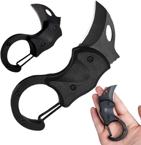 Roontin Pocket Knife - UK Legal Small Pocket Knife for Men, Cool Carabiner Knife Box Cutter with 1.34 Inch Stainless Steel Blade, Mini Folding Knives EDC Gadgets for Everyday Carry