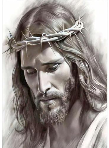 JICFDAO Diamond Painting Jesus Christus 30x40cm Diamond Painting Religion Stickbilder Erwachsene Diamant Malerei Bilder Christentum Schwarz Handarbeiten für Zuhause Decor Aufkleber