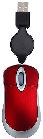 CLISPEED USB Kabelgebundene Mini Notebook mit Teleskopischem Design Rot für Büro Zuhause Ergonomisch für Rechts Kompatibel