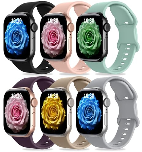 Coiwxmoi 6 Pezzi Cinturino Compatibile con Cinturini Apple Watch 40mm 41mm 38mm 42mm 44mm 45mm 46mm 49mm Donna Uomo, Sportivo Silicone Morbido per iWatch Se Ultra Series 11 10 9 8 7 6 5 4 3 2 1
