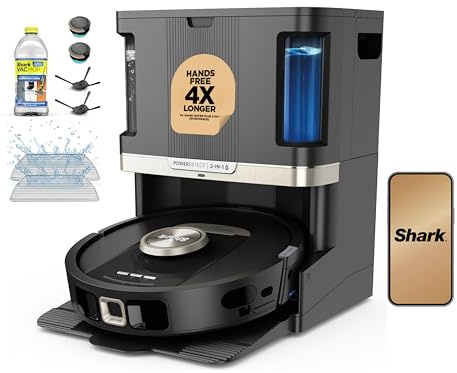 Shark PowerDetect AV2800ZEBK - Robot Aspirador 2 en 1 con Base NeverTouch Pro