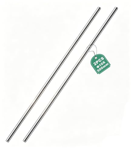 MIGUBIGU 2PCS Linearwelle 10mmx500mm,Linearführung Gerade,Linearlager 10mm | Präzisionswelle, Linearschiene, Rundstahl 10mm, Rundstange für 3D-Drucker, DIY, CNC, 45 Stahl, Schneidbar