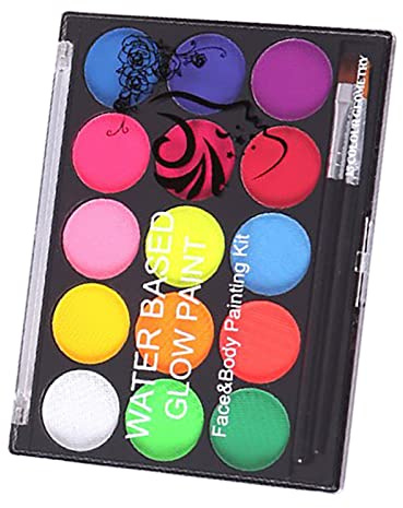 Yinhing Ensemble de Peinture Fluorescente pour le Visage et le Corps, 15 Couleurs Vives pour Hommes et Femmes, Maquillage pour Fêtes d'Halloween, Festivals de Cosplay et Projets Artistiques