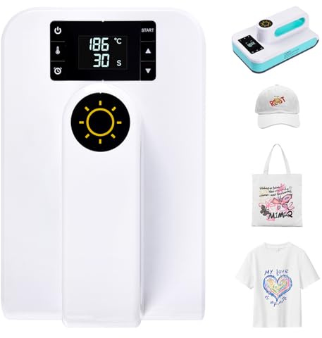 TECKZOON Transferpresse Plotter, Tragbare Heizpresse T-Shirt Druckmaschine, Schnelles Aufheizen Con Zeitmesser, Automatische Abschaltung, DIY Buigelpress für Kleidung, Taschen, Kissen, Hüte