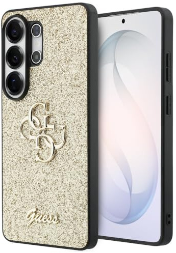 CG MOBILE Guess Fixed Glitter Groß 4G Metallrahmen Hülle für Samsung Galaxy S26 Ultra (Gold)