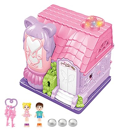 Prinzessin Puppenhaus, Spielset mit magischen Lichtern, Spielhaus, Geschenk für Mädchen ab 3 Jahren, Puppenhaus-Weihnachtsdekoration, Geschenk für Kinder ab 3 Jahren