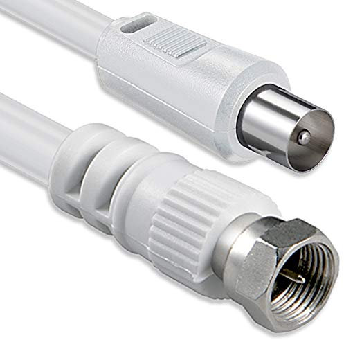 1aTTack.de - Cavo per antenna con connettore coassiale F da maschio a femmina, a doppia, tripla o quadrupla schermatura, 75 db /85 db / 100 db / 110 db / 120 db / 125 db