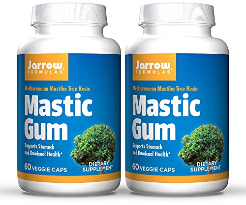 Jarrow Formulas Mastic Gum 1000 mg - 60 Veggie Caps, Pack of 2 - Natural Formula Supporting Stomach, Duodenal & Oral Health - 60 Total Servings