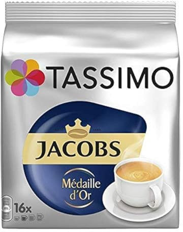 Tassimo Jacobs Médaille d Or, Kaffee, Kaffeekapsel, gemahlener Röstkaffee, 16 T-Discs