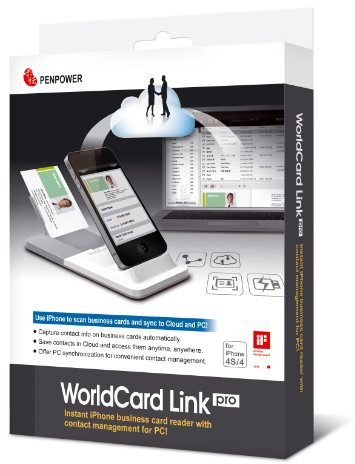 PenPower Scanner Portable Pro de Carte de Visite pour Iphone 4/4s - Worldcard Link Pro