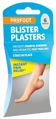 Profoot Blister Plasters - 6 Medium Hydrocolloid-Based Plasters - Ideal for Painful Blisters - Prevents Painful Rubbing - Instant Pain Relief - Stays in Place