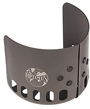 Optimus Clip-On Windschutzscheibe 8018907 - Effiziente Gas-Kochstelle mit Aluminium Windschutz für Outdoor-Kochzubehör