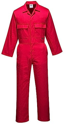 Portwest S999 Herren Euro-Arbeitskleidung Polycotton Overall Arbeitsanzug Rot, XXL