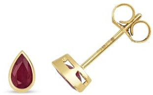 9 Karat (375) Gold Damen - Paar Ohrstecker mit Rubin - 6mm*4mm WJS3134