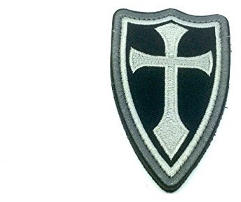 Patch Nation Ordnung von Santiago Heiliges James Kreuz Gestickte Airsoft Klettverschluss-Flecken (Schwarz)