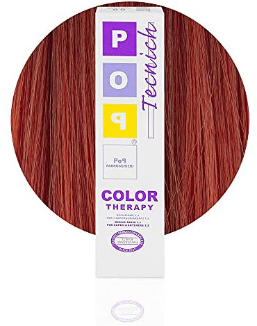Pop Italy Color Therapy Tinta per Capelli Permanente Professionale in Crema - Copertura 100% Capelli Bianchi - Dermatologicamente Testata - 100 ml - Colore (7/46 Biondo Rame Rosso)