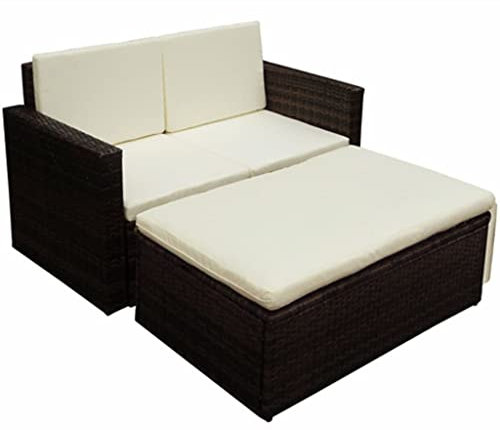 vidaXL Gartenmöbel 7-TLG. Poly Rattan Braun Lounge Gartensofa Gartengarnitur