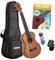 Cascha HH 2049 DE Ukulele Premium Tenore in Mogano con Manuale in Tedesco, Accordatore, Borsa Imbottita, 3 Plettri e Corde Aquila