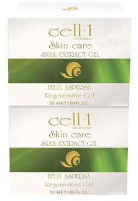 cell-1 Gel 2er SET 2x 50ml | Original Premium Hautpflege mit Schneckenextrakt | reichhaltige Pflege für jeden Hauttyp | effektiv gegen Falten, Pickel, Flecken, Narben und Dehnungsstreifen