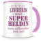 Samunshi® Ich bin Lehrerin Tasse Beruf Geschenk Kaffeetasse Teetasse Kaffeepott Kaffeebecher Becher rosa