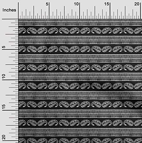 oneOone Viskose-Jersey Stoff Streifen & Paisley Block Dekostoff Meterweise Bedruckt 60 Zoll Breit