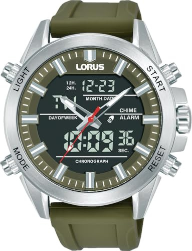 LORUS Herren Uhr Quarz Edelstahl mit Silikonband