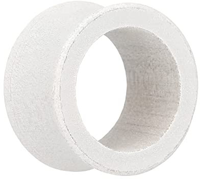 Treuheld® | Holz Ohr Flesh Tunnel | Weiss | Double Flared 10 mm