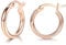 wynn's Rose Gold Earrings for Women, 925 Sterling Silver Hoops Earrings, Anti-allergic Huggie Hinged Small Slepper Hoops, Gift for Girls, Diameters in 13 mm, Rose Gold Hoop Earrings