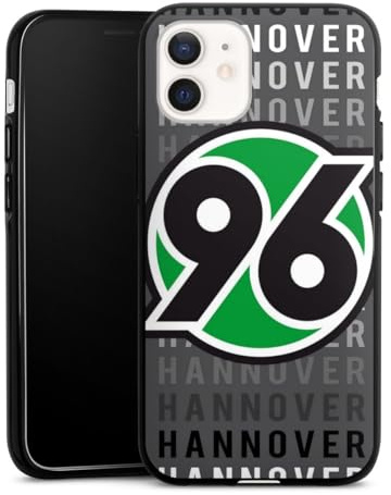 Silikon Hülle kompatibel mit Apple iPhone 12 Case schwarz Handyhülle Hannover 96 H96 Offizielles Lizenzprodukt