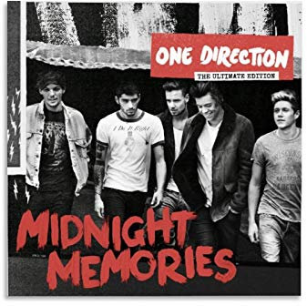 RUIQIU 1D Poster Album One Direction Midnight Memories Leinwand Poster Wandkunstdruck Geschenk Bild Gemälde Poster Kunstwerk Home Decor Gerahmt 30 x 30 cm