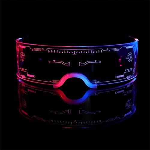 NIWWIN LED Visor Glasses, Futuristic Luminous Eyewear,With 7 Kinds Of Illuminating Modes Neon Electronic Glasses,Dj Accessories, Carnival Decorative Props,Party Supplies (Futuristic)