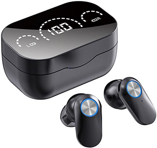 routinfly Wireless Earbuds Noise Cancelling With Microphone - In-Ear Stereo Headphones Deep Bass Loud Sound Comfortable Led Display Clear Call Usb Earphones Power Display