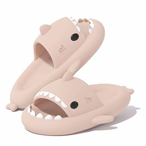 VIYEAR Cloud Shark Slides Slippers, Shark Slippers, Summer SlippersSchnell trocknende Sommerduschsandalen, rutschfeste und weiche, niedliche Cartoon-Hai-Duschhausschuhe rosa 36/37