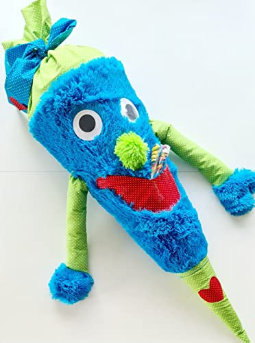 Hobby Welt kreativ Schultüte und Kuschelkissen Kuschelmonster Krümel, mit 80 cm Innentüte