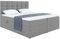 MEBLINI Boxspringbett mit Bettkasten - Gepolstert Doppelbett mit Matratze und Topper - Polsterbett mit Stauraum - Bett mit Kopfteil - Stauraumbett - NILS - 180x200 - H3/Grau Webstoff