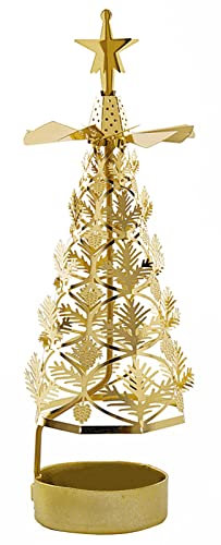 WANAONE Portacandele rotante in pino, set di candele a forma di albero, portacandele a forma di albero, decorazione da tavolo per feste di Natale (B)