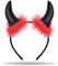 Hatstar Teufelshörner Haarreif rot/schwarz | Teufelsohren Devil Ears | Halloween Haarschmuck | Fasching, Karneval, Kostüm Party | Kopfschmuck für Damen, Herren & Kinder