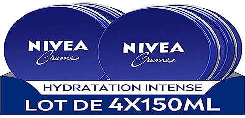 NIVEA Gesichts-, Körper- & Handcreme (4 x 150 ml), Feuchtigkeitscreme mit cremiger Textur, angereichert mit Eucerit, Mehrzweck-Feuchtigkeitspflege für die ganze Familie