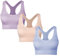 SEGRILA Reggiseno Sportivo da Donna Imbottito Racerback Allenamento Yoga Reggiseni con Cinghie in Rete, Rosa&Viola&Blu, S